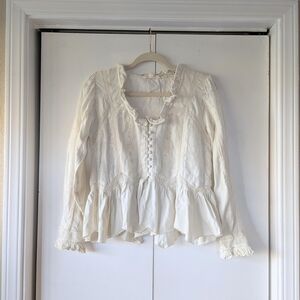 Sold! Cream Embroidered Top